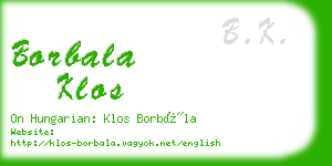 borbala klos business card